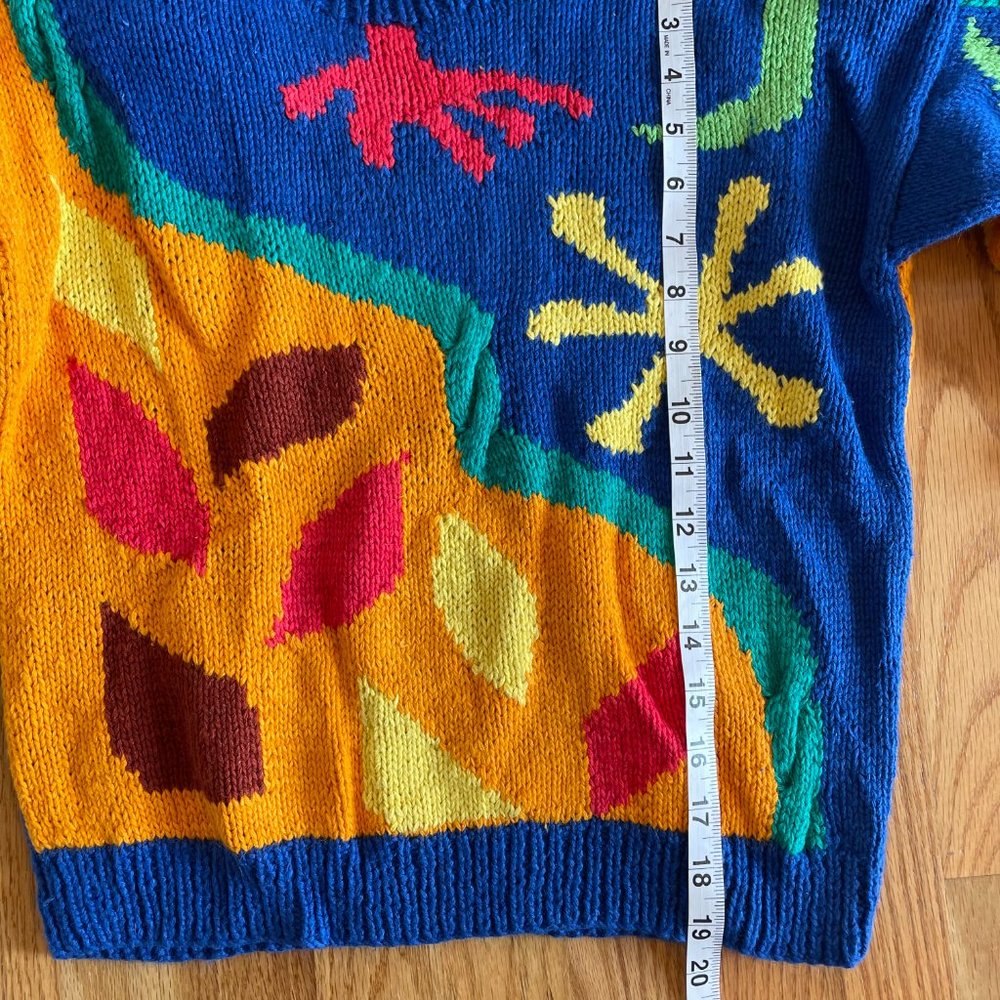 Vintage Jack Winter Petite Vibrant Colors Abstract Women’s Sweater Small - Picture 6 of 11